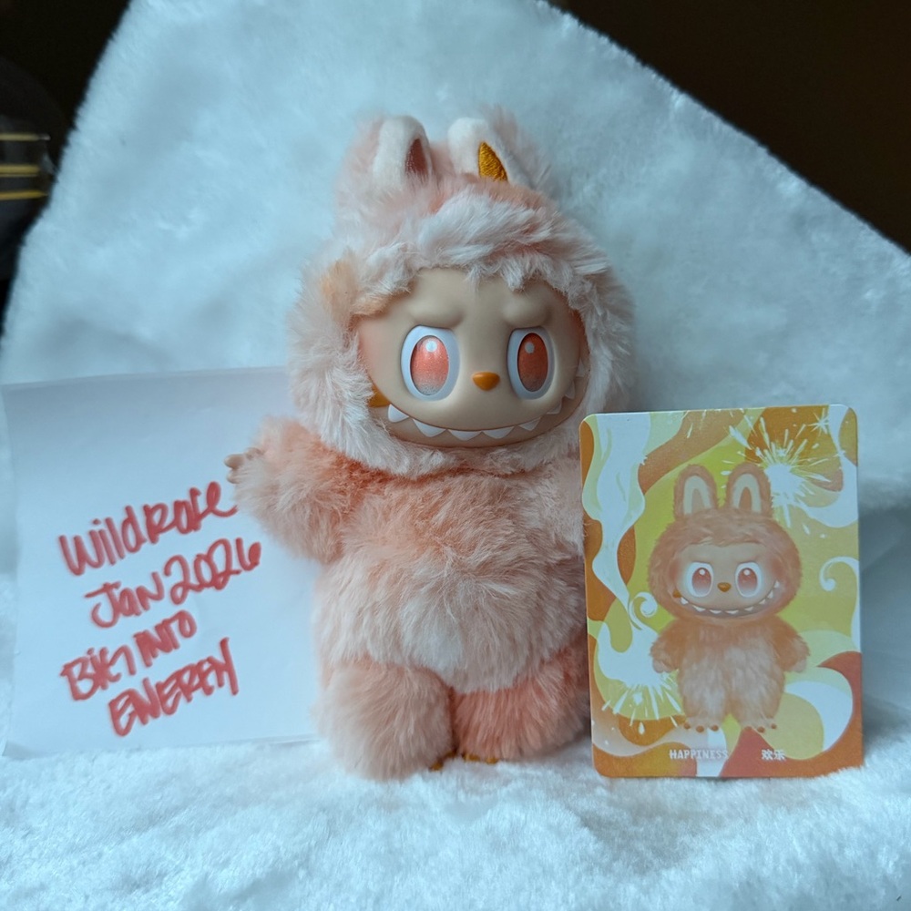 🧡POP MART The Monsters Big Into Energy Happiness Labubu Plush Figure HAPPINESS